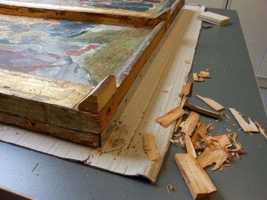wooden frame on Retablo of Saint Peter