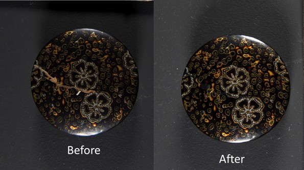 before and after fixing a crack