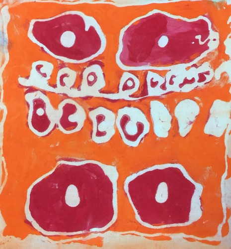 abstract orange, red, and white design