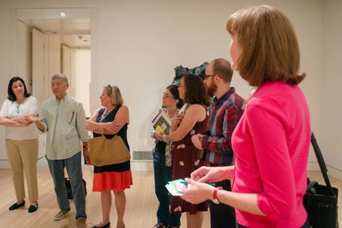 visitors on a guided tour