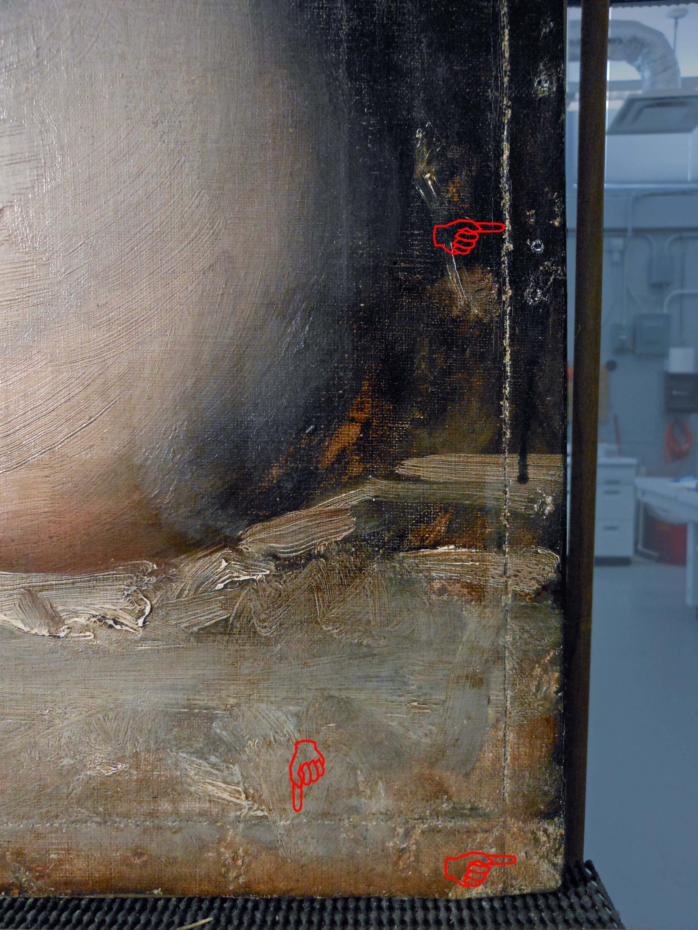 detail showing the tacking margins of the painting