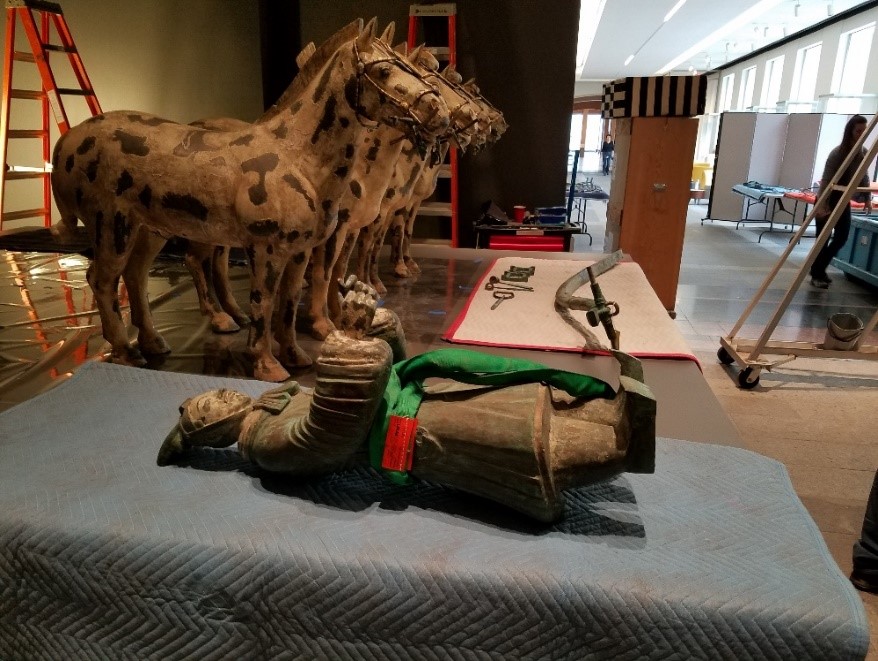 statue before installation
