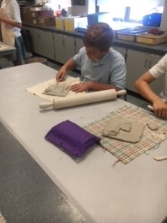 student working on a project
