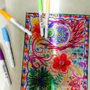 markers and colorful drawing