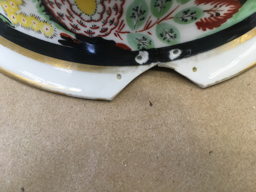 chip in a porcelain bowl
