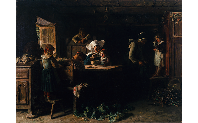 Henry Mosler (American, 1841 – 1920), Morning , 1888, oil on canvas, Given in memory of Mr. and Mrs. Louis Kaufman by Mr. and Mrs. George Stricker, Mr. and Mrs. Charles H. Tobias, Jr., and Mr. and Mrs. David H. Spritz, Jr.,, 1972.414