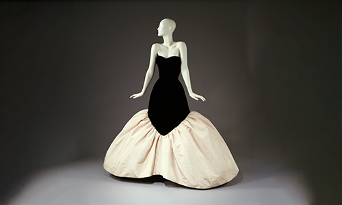 A black dress with a massive white mermaid bottom