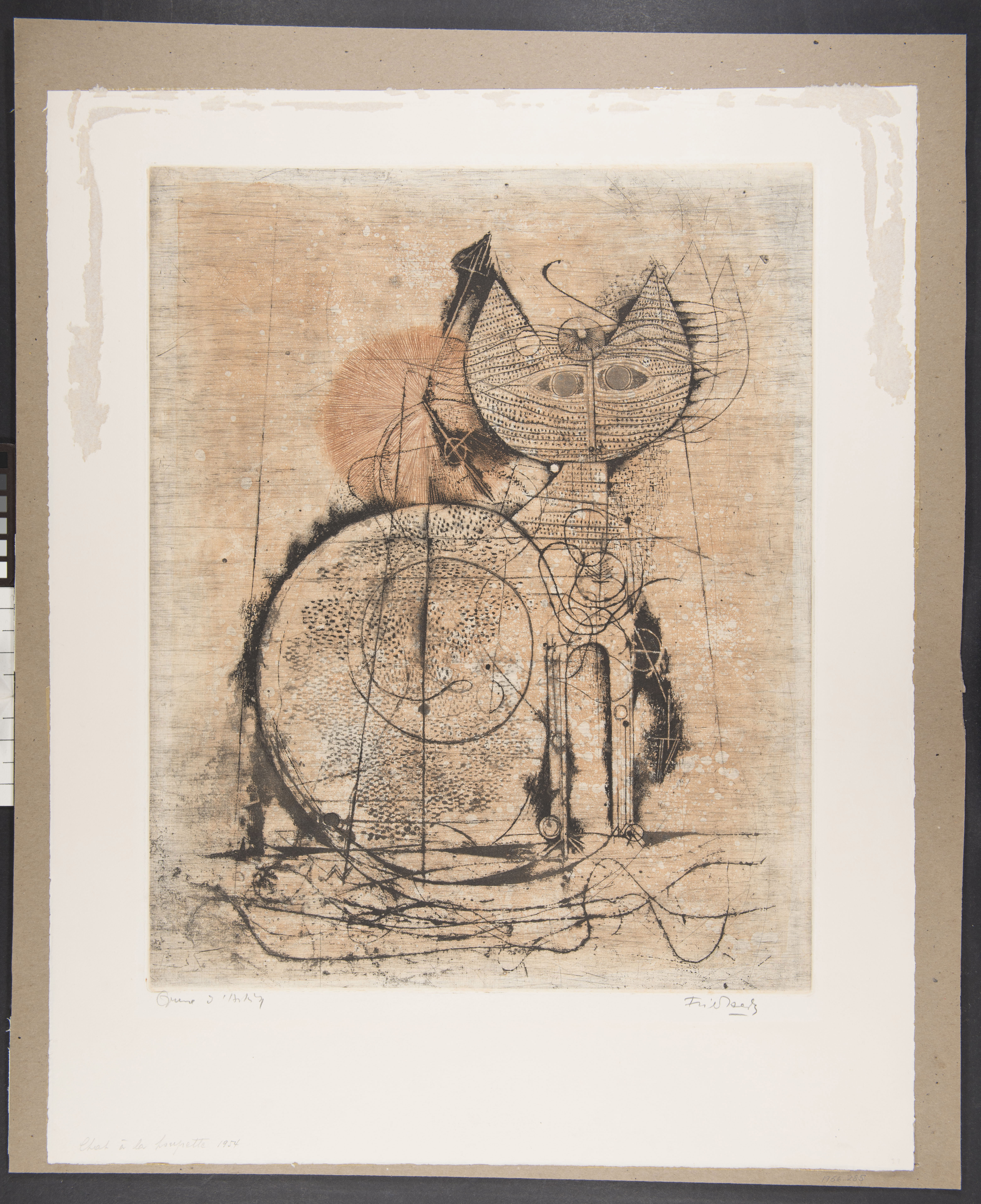 Cat with the Tuft, absract drawing of a cat