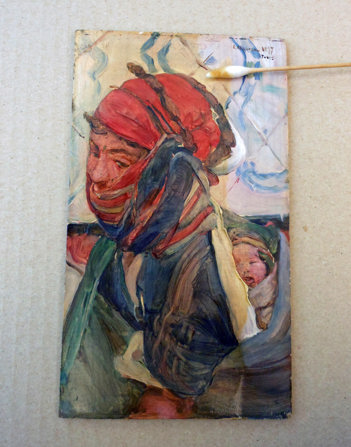 Elizabeth Nourse’s Head of a Bedoin Woman in conservation