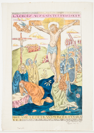 Émile Bernard’s The Cross with the Holy Women/ My Soul has Been Pierced by a Sword, print of the crucifixtion of Jesus Christ