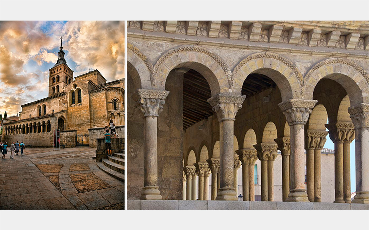 building with tower and an arcade of columns and arches