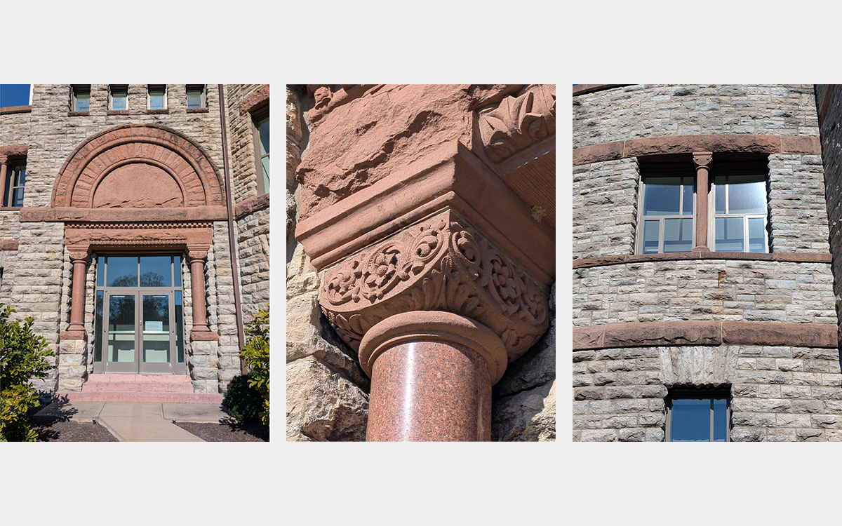 Three photos of architectural details