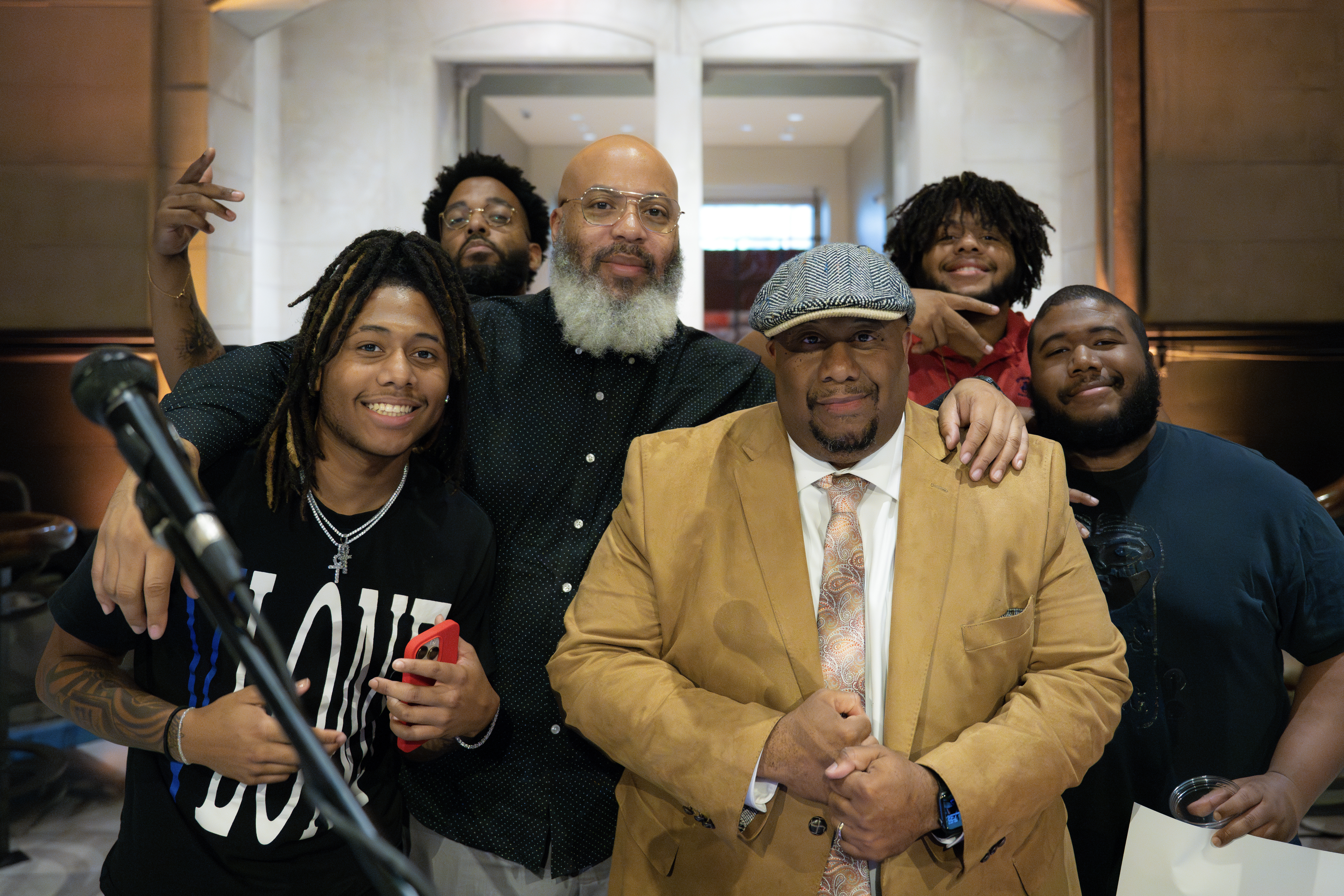 A group of people. 