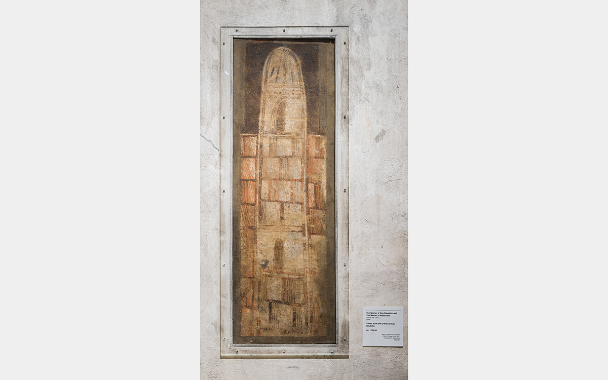 abstracted tower figure in brown tones